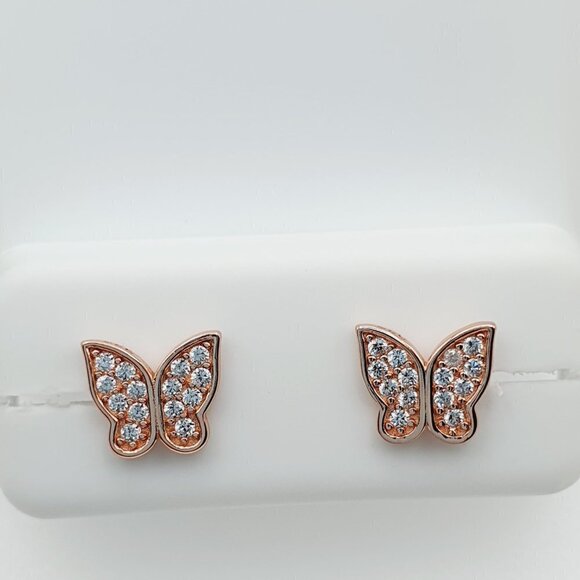 "14K Rose Gold Plated 925 Sterling Silver Earrings for Women/Girls, US44013 - Picture 8 of 11